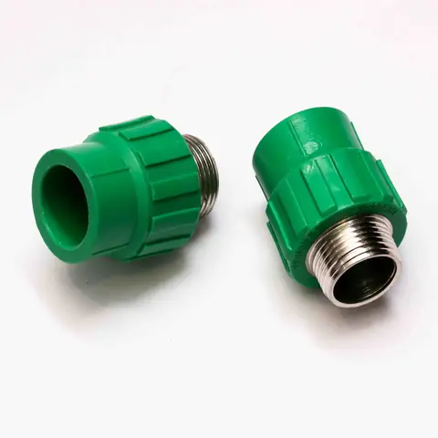 PPR fitting for joining plastic water pipes.